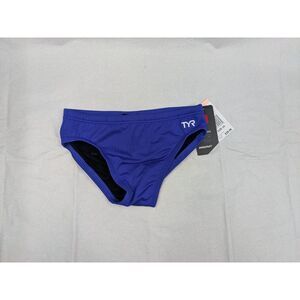 TYR Boys Durafast Elite Racer Brief Swimsuit Royal Blue Size 24 NWT